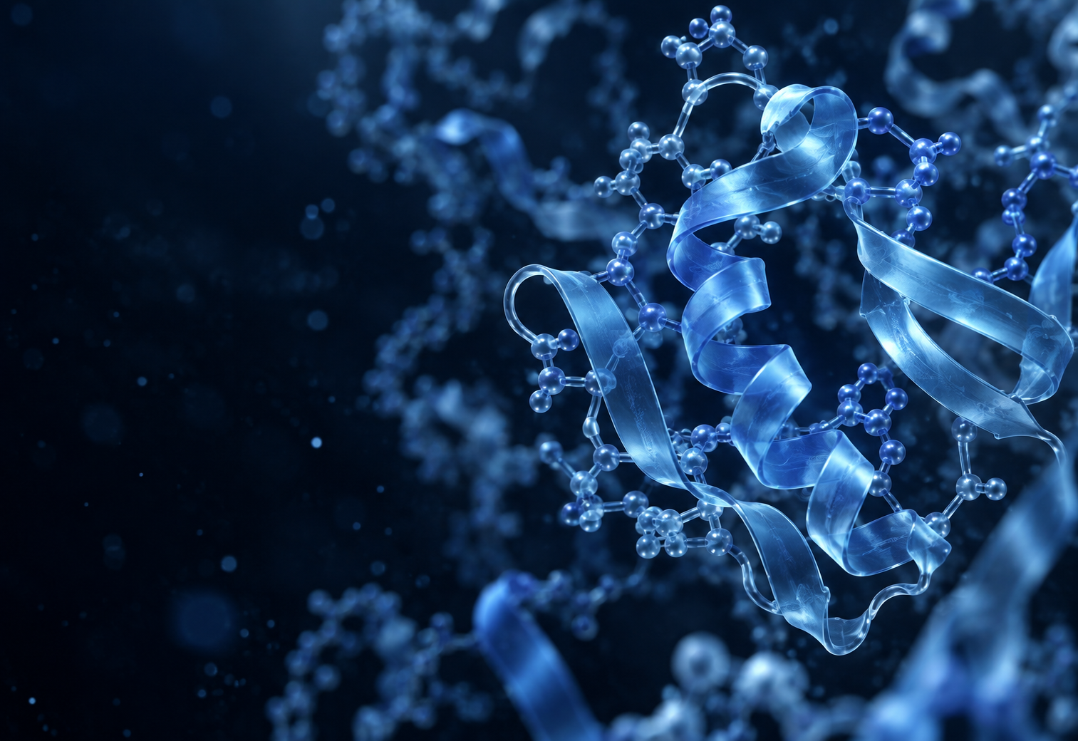 Abstract visualization of molecular structures in blue light